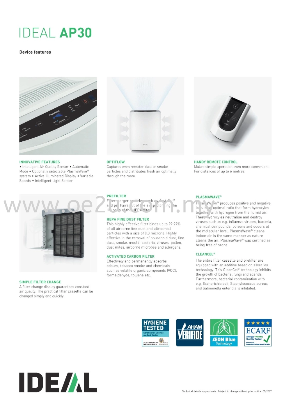  IDEAL Air Purifier AP30 (Area Coverage: 30sqm)_German Technology