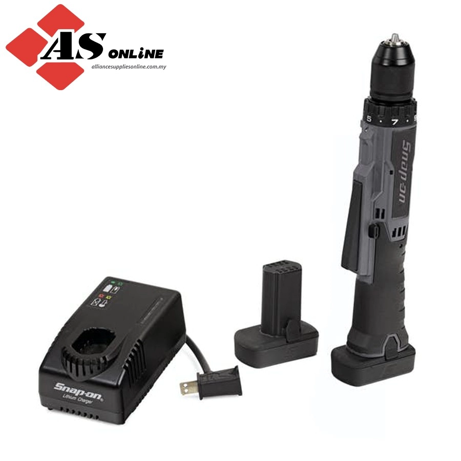 SNAP-ON 14.4 V 3/8" Drive MicroLithium Cordless Inline Drill Kit (Gun Metal) / Model: CDRS761GMK2