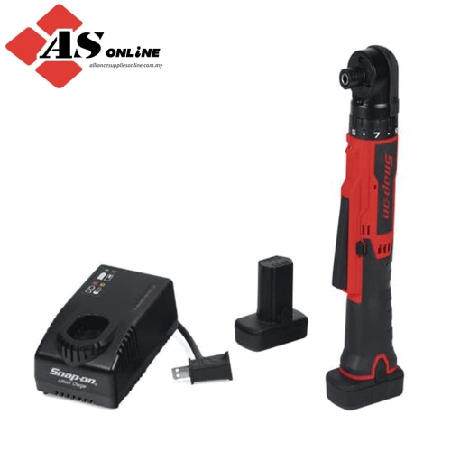 SNAP-ON 14.4 V 1/4" MicroLithium Cordless Right Angle Screwdriver Kit (Red) / Model: CTSR761K2