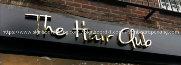 the hair club stainless steel gold mirror box up 3d lettering signge signbaord  Huruf Timbul Keluli Tahan Karat Kuala Lumpur (KL), Malaysia Pembinaan, Pasang, Pembekal | Great Sign Advertising (M) Sdn Bhd