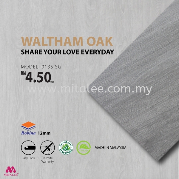 O135 Urban Collection 12mm *Hot ROBINA LAMINATE FLOORING Malaysia, Johor Bahru (JB), Selangor, Kuala Lumpur (KL) Supplier, Supply | Mitalee Carpet & Furnishing Sdn Bhd