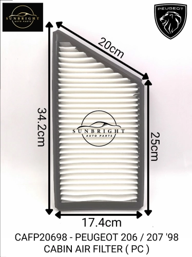 CAFP20698 - PEUGEOT 206 / 207 '98 CABIN AIR FILTER ( PC )