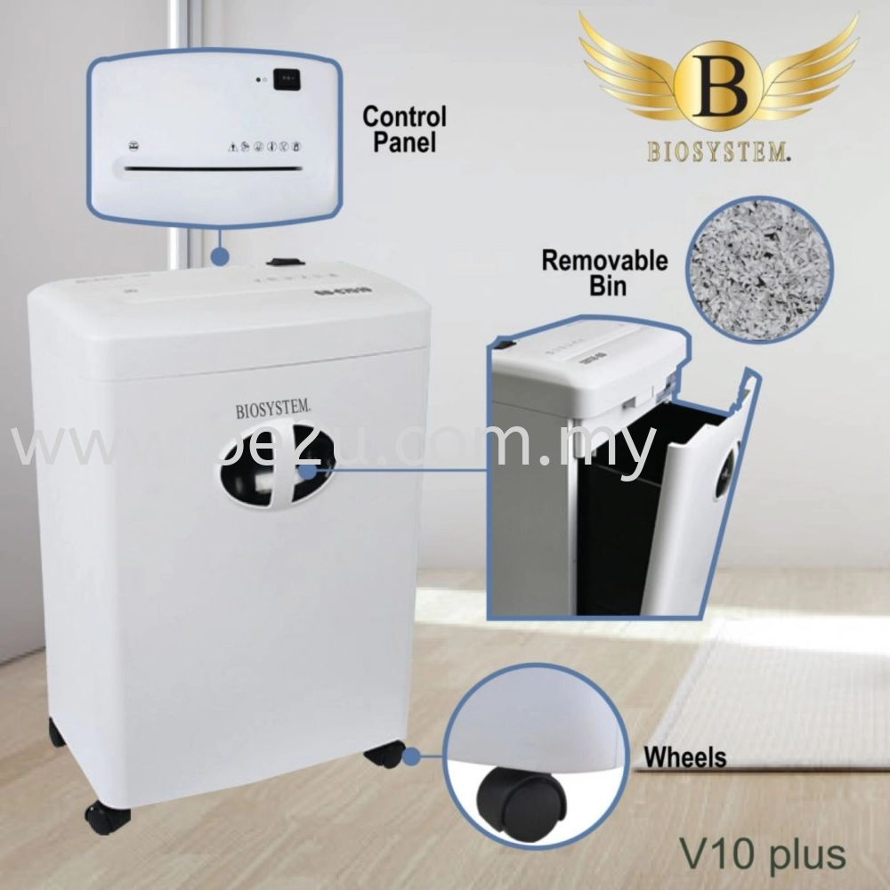 BIOSYSTEM V10 plus Paper Shredder (Cross Cut)