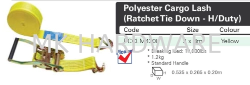 POLYESTER CARGO LASH (RATCHET TIE DOWN -H/DUTY)