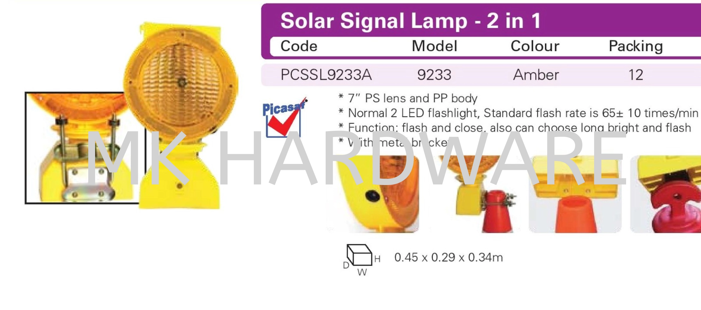 SOLAR SIGNAL LAMP 2 IN 1 