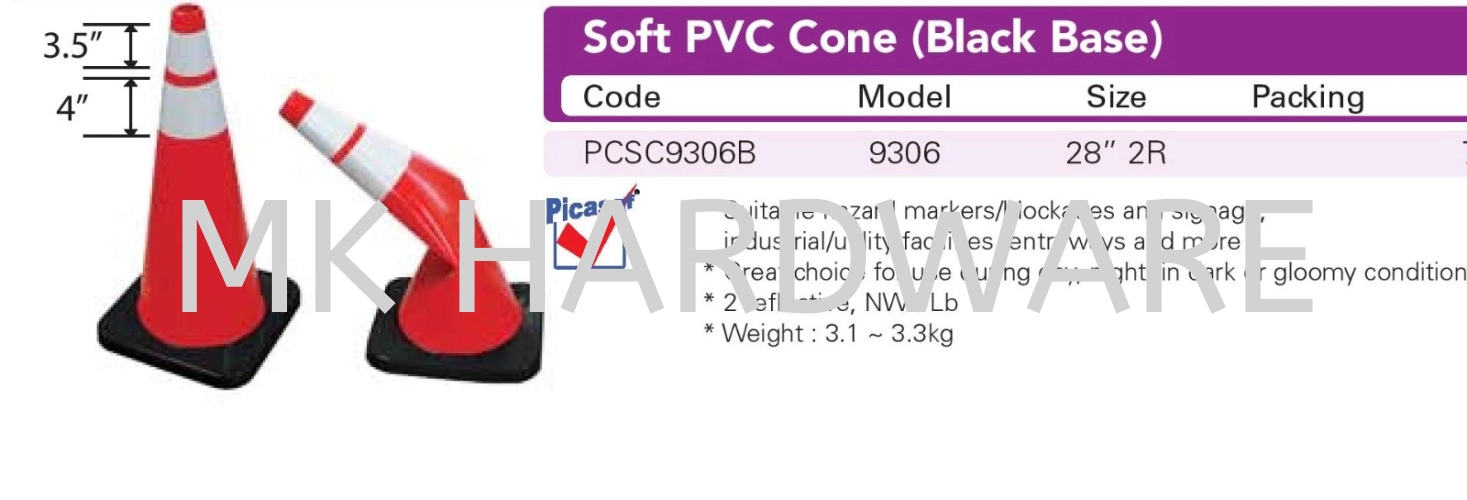 SOFT PVC CONE (BLACK BASE)