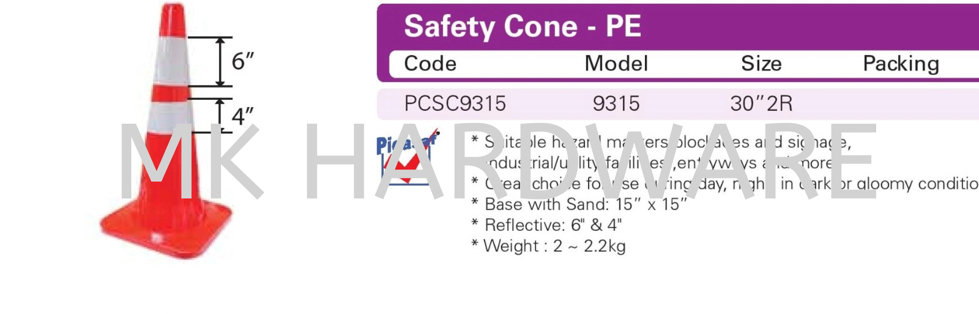 SAFETY CONE- PE 