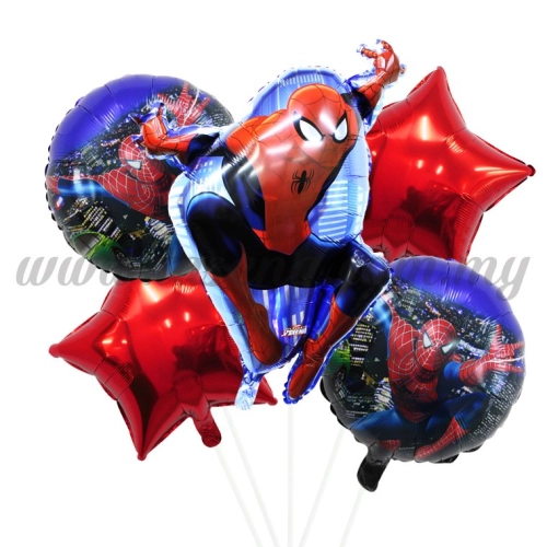 Foil Balloon Set (Spiderman) - 5 in 1 (FB-MC-T028)