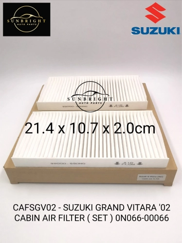 CAFSGV02 - SUZUKI GRAND VITARA '02 CABIN AIR FILTER ( SET ) 0N066-00066