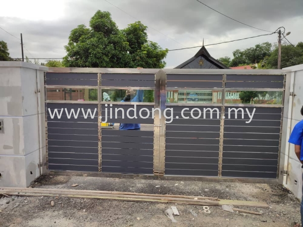  Stainless Steel Main Gate Johor Bahru (JB), Malaysia, Ulu Tiram Supplier, Suppliers, Supply, Supplies | Jin Dong Steel Works & Invisible Grille