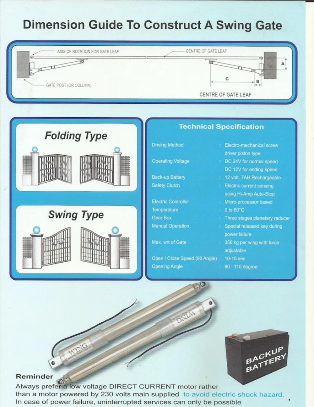 Wing 101- Swing & Folding Auto Gates