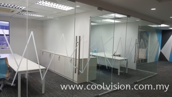 Die-Cut Frosted Film With Company Logo Sandblast Sticker Shah Alam, Selangor, Malaysia. Installation, Supplies, Supplier, Supply | Cool Vision Solar Film Specialist