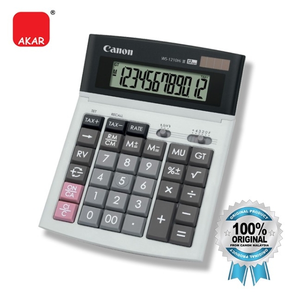 Canon Calculator WS-1210Hi III, 12 digits Calculator Selangor, Malaysia, Kuala Lumpur (KL), Semenyih Supplier, Suppliers, Supply, Supplies | V CAN (1999) SDN BHD