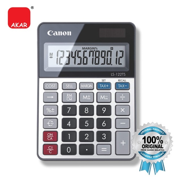 Canon Calculator LS-122TS, 12 digits Calculator Selangor, Malaysia, Kuala Lumpur (KL), Semenyih Supplier, Suppliers, Supply, Supplies | V CAN (1999) SDN BHD