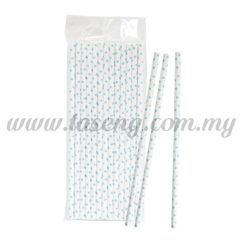 Paper Straw Polka Dot Small - Baby Blue (P-SAW-9004BB)