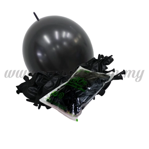 12inch Standard Link Balloons - Black 100pcs (B-12SRL-S8)