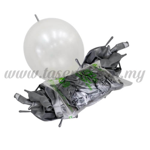 12inch Metallic Link Balloons - Silver 100pcs (B-12MRL-M1)