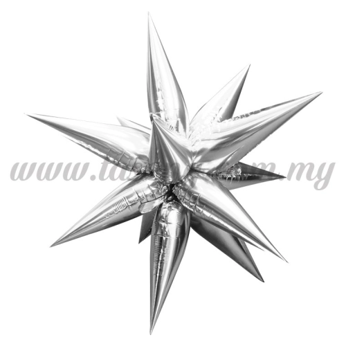 Foil Balloon Taper Star (L) Silver 12pcs (FB-783-LS12)