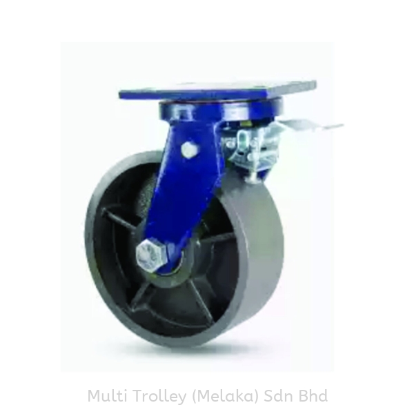 6"x3" Cast Iron Brake Cast Iron Extra Heavy Duty (1200kg-3000kg) Castor & Wheel Malaysia, Melaka Supplier, Suppliers, Supply, Supplies | Multi Trolley (Melaka) Sdn Bhd