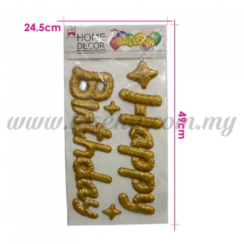 Wall Decoration Stickers Happy Birthday Gold (SK-WXKK-GO)