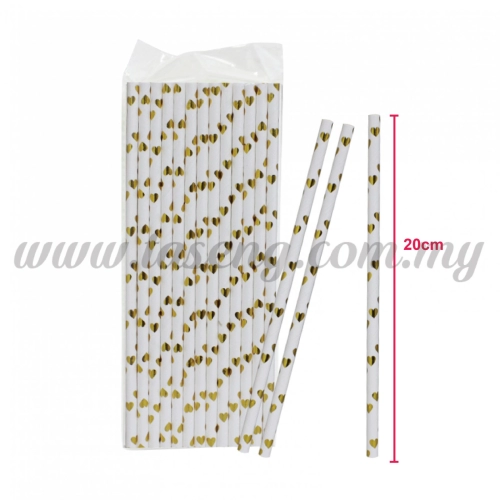 Paper Straw Love - Gold (P-SAW-9006GO)