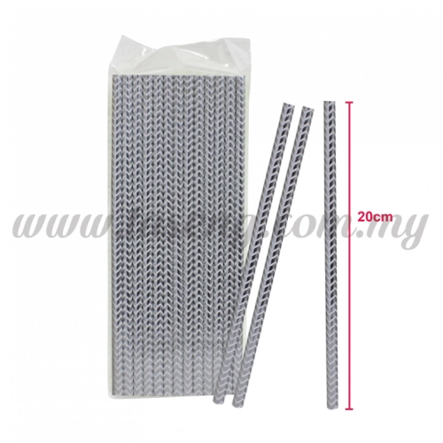Paper Straw ZigZag - Silver (P-SAW-9002SI)