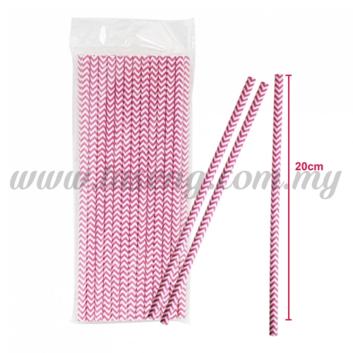 Paper Straw ZigZag - Pink (P-SAW-9002P)