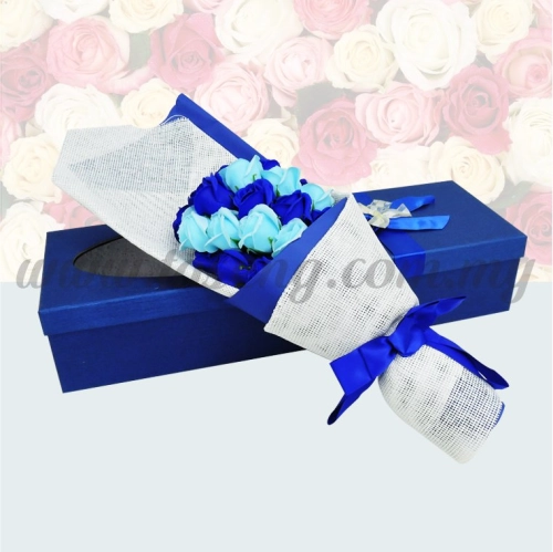 21pcs Soap Flower -Baby Blue & Blue (FW-21BB)