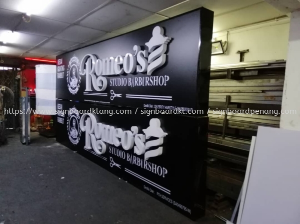 romeos barbershop 3d led frontlit lettering signage signboard 3D LED SIGNAGE Selangor, Malaysia, Kuala Lumpur (KL) Supply, Manufacturers, Printing | Great Sign Advertising (M) Sdn Bhd