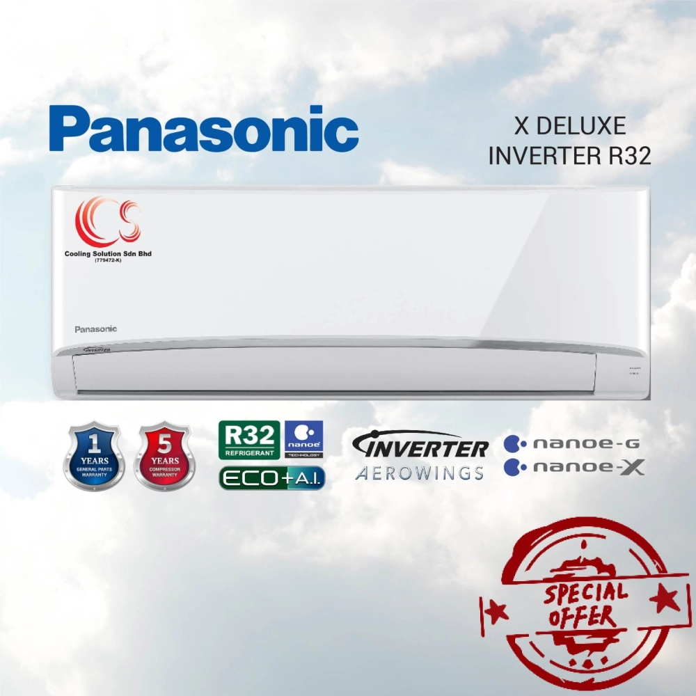 (CS-XPU10XKH/CU-XPU24XKH) New Model 2020 Panasonic 1.0HP - 2.5HP X-Deluxe Inverter R32 Air Conditioner with nanoe Technology (nanoe-X & nanoe-G)