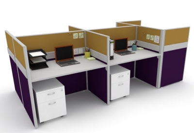 5 gang call centre workstation