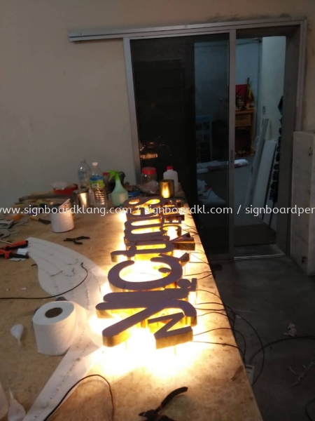 city smile stainless steel gold mirror backlit indoor signage signboard at puchong kuala lumpur 3D LED BACKLIT BOX UP Klang, Malaysia Supplier, Supply, Manufacturer | Great Sign Advertising (M) Sdn Bhd