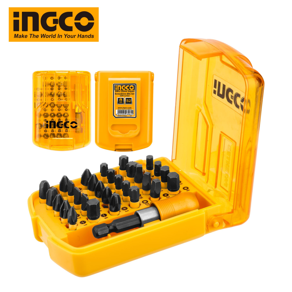 INGCO AKSD68303 30 Pcs 25mm Impact Screwdriver Bits Set Singapore