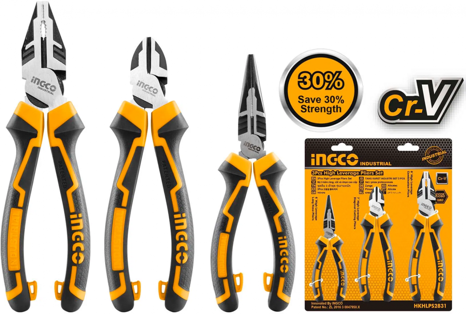 INGCO HKHLPS2831 3 Pcs High Leverage Pliers Set Singapore