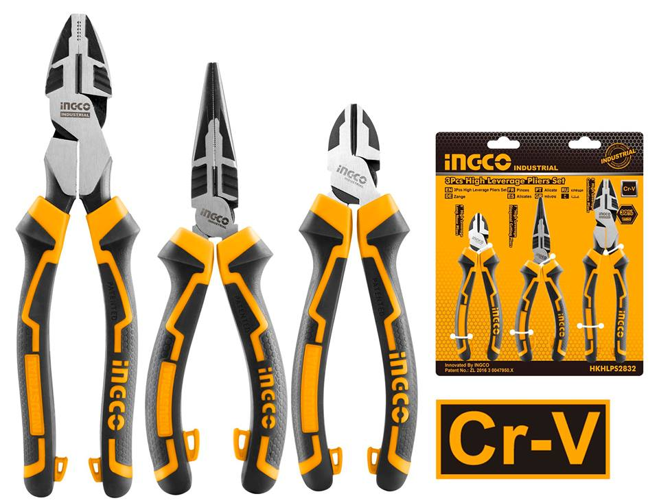 INGCO HKHLPS2832 3 Pcs High Leverage Pliers Set Singapore