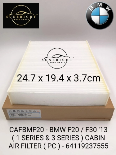 CAFBMF20 - BMW F20 / F30 '13 ( 1 SERIES & 3 SERIES ) CABIN AIR FILTER ( PC ) - 64119237555