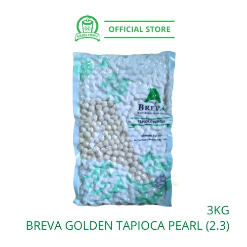 GOLDEN TAPIOCA BOBA PEARL BREVA  3KG (2.3) 琥珀金粉圆珍珠 - Raw Boba | Bubble Tea Recipe | Taiwan Imported