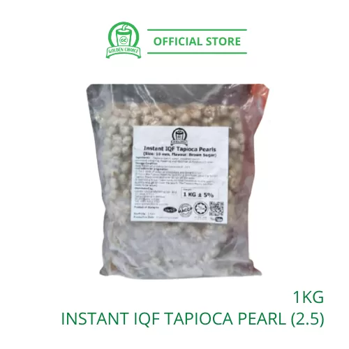 Instant Black Tapioca Pearl (2.5) 1kg 方便装黑粉圆珍珠 - IQF Boba | Less cooking time | Bubble Tea