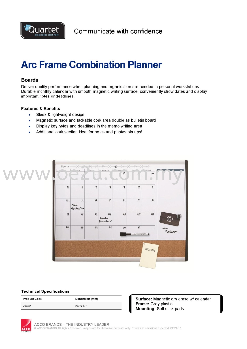 QUARTET Arc Frame Combination Planner (23"x17")