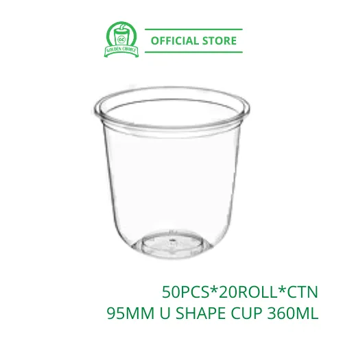 U SHAPE CUP U型胖胖杯 360ml (95mm) - Bubble Tea | PP material | Sealing Cup | Takeaway | Dabao | Dapao