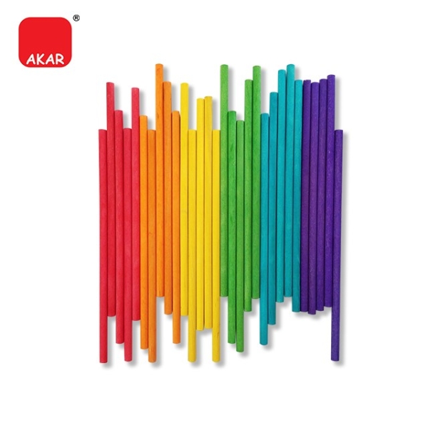 Ice Cream Stick, Pinewood Stick, POP Stick, Round Wood Stick 15cm Colour (30pcs) Wood Clip and Stick Art and Craft Selangor, Malaysia, Kuala Lumpur (KL), Semenyih Supplier, Suppliers, Supply, Supplies | V CAN (1999) SDN BHD