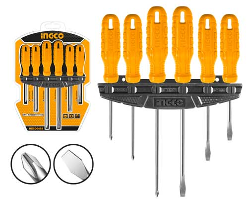 Ingco HKSD0658 6 Pcs Screwdriver Set