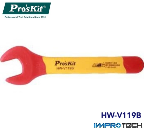 PRO'SKIT [HW-V119B] VDE 1000V Insulated SingleOpen End Wrench 19mm VDE Insulation Tools Prokits Malaysia, Penang, Butterworth Supplier, Suppliers, Supply, Supplies | TECH IMPRO AUTOMATION SOLUTION SDN BHD