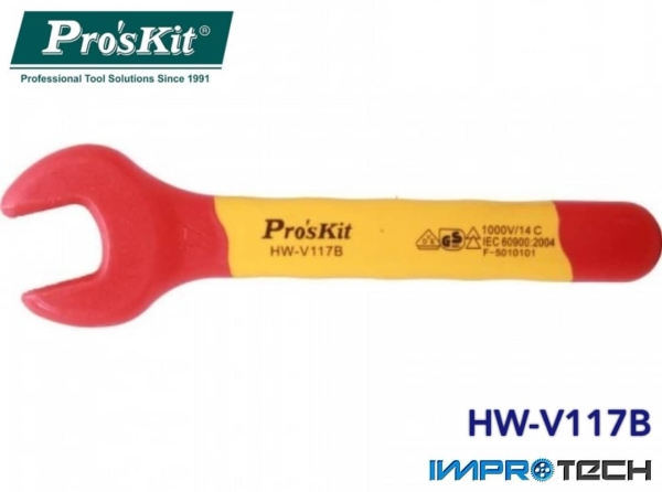 PRO'SKIT [HW-V117B] VDE 1000V Insulated SingleOpen End Wrench 17mm VDE Insulation Tools Prokits Malaysia, Penang, Butterworth Supplier, Suppliers, Supply, Supplies | TECH IMPRO AUTOMATION SOLUTION SDN BHD