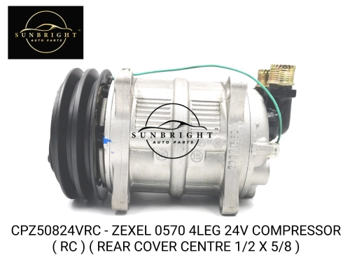 CPZ50824VRC - ZEXEL 0570 4LEG 24V COMPRESSOR ( RC ) ( REAR COVER CENTRE 1/2 X 5/8 )