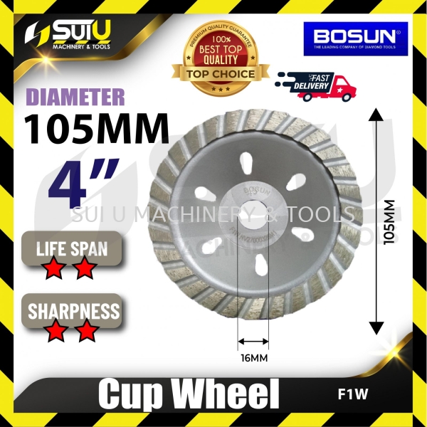 BOSUN F1W 4" TURBO CUP WHEEL (SUPER & ECONOMIC) Diamond Blade Accessories Kuala Lumpur (KL), Malaysia, Selangor, Setapak Supplier, Suppliers, Supply, Supplies | Sui U Machinery & Tools (M) Sdn Bhd