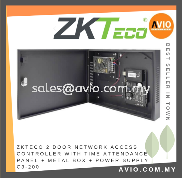 ZKTeco IP Base 2 Door Network Access Controller with Time Attendance Panel + Metal Box + Power Supply C3-200 ZKTECO Johor Bahru (JB), Kempas, Johor Jaya Supplier, Suppliers, Supply, Supplies | Avio Digital