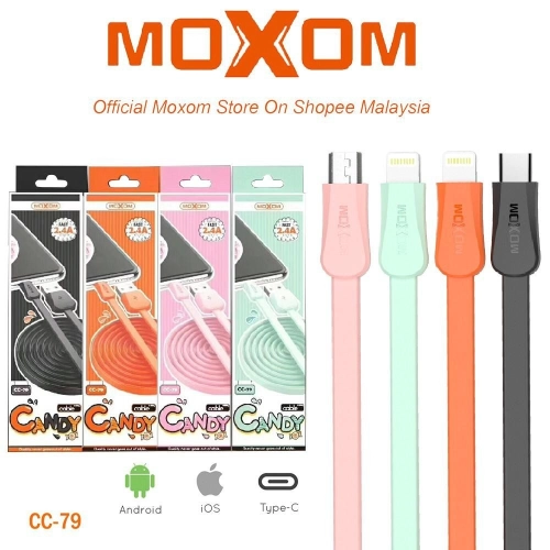 MOXOM CC79 2.4A Candy Fast Charging Usb 1M Cable