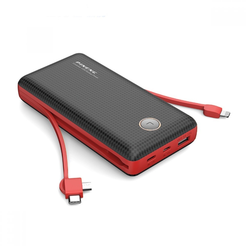 PINENG PN-959 20000mAh Built-In 2 Cable Lithium Polymer Power Bank ...