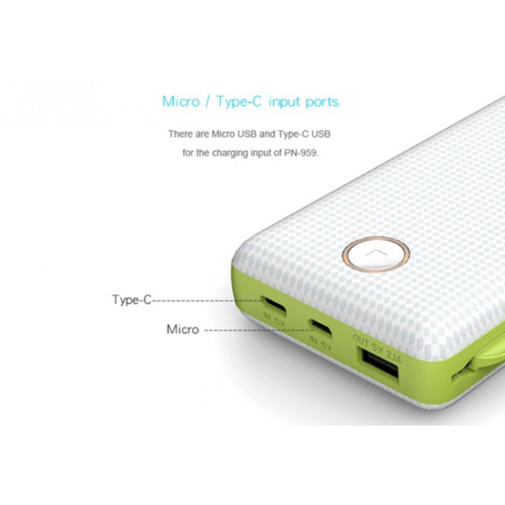 PINENG PN-959 20000mAh Built-In 2 Cable Lithium Polymer Power Bank